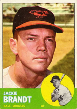 1963 Topps Baseball Cards      065      Jackie Brandt